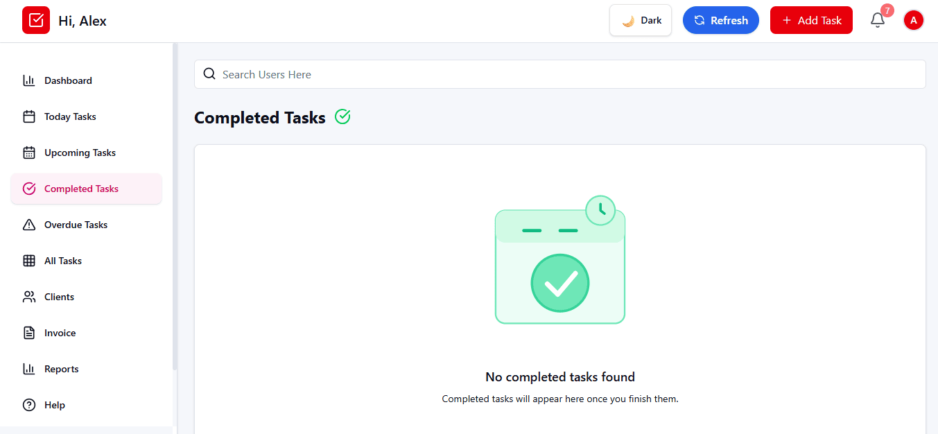 Completed Tasks on laptop