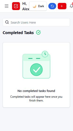 Completed Tasks on mobile