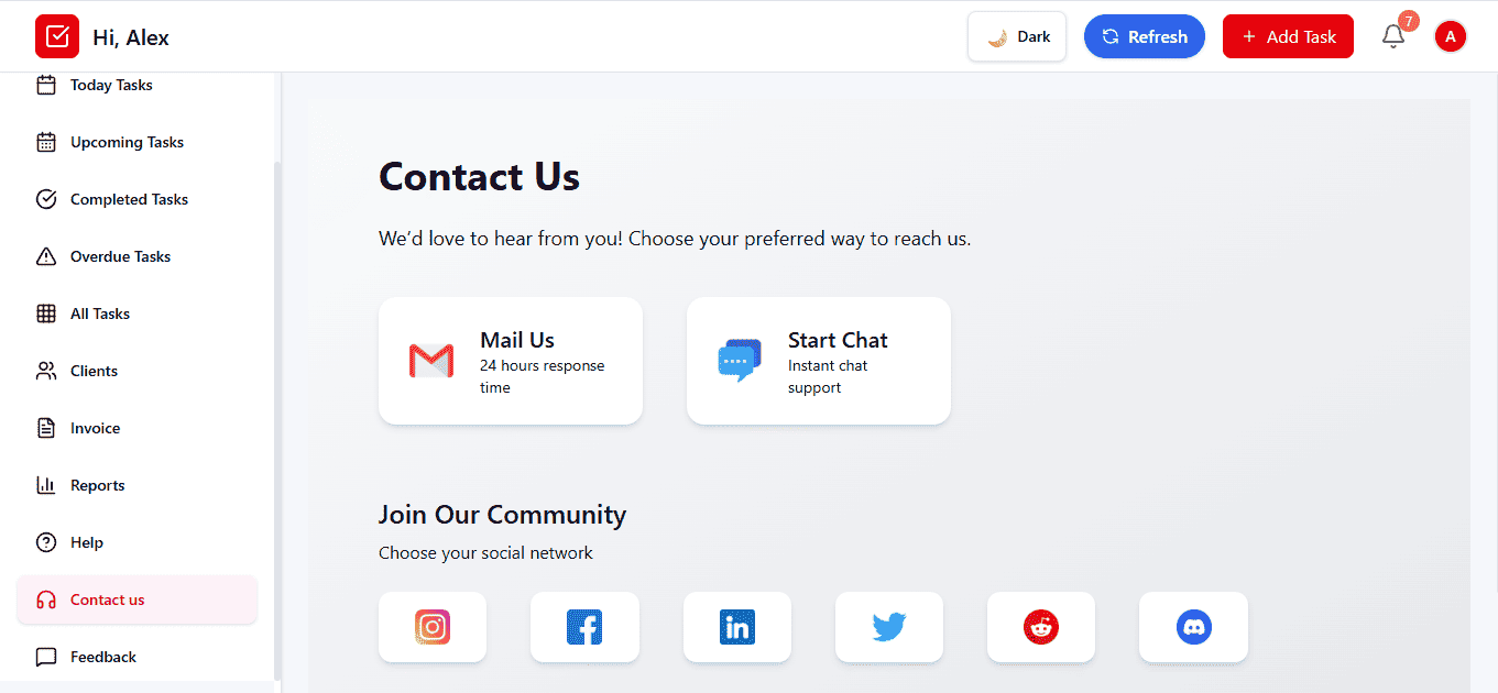 Contact Us on laptop