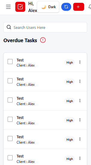 Overdue Tasks on mobile