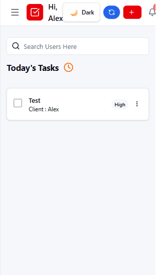 Today Tasks on mobile