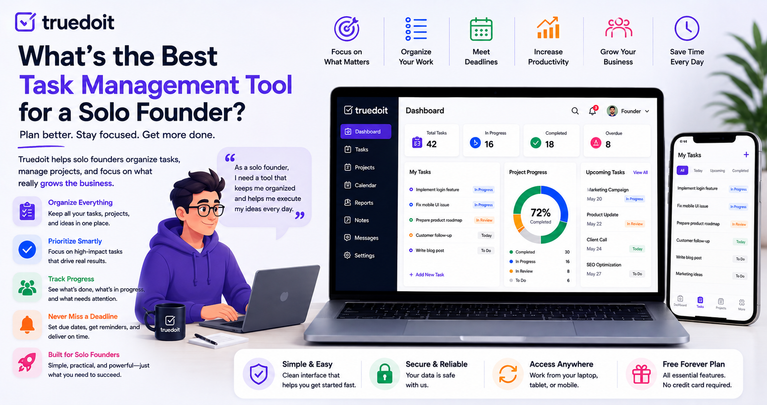 truedoit Task Management Tool for a Solo Founder