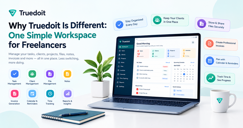 Truedoit is a workspace for freelancers